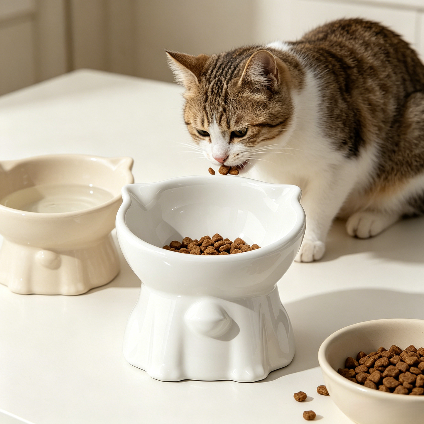 Premium Elevated Slanted Ceramic Pet Bowl