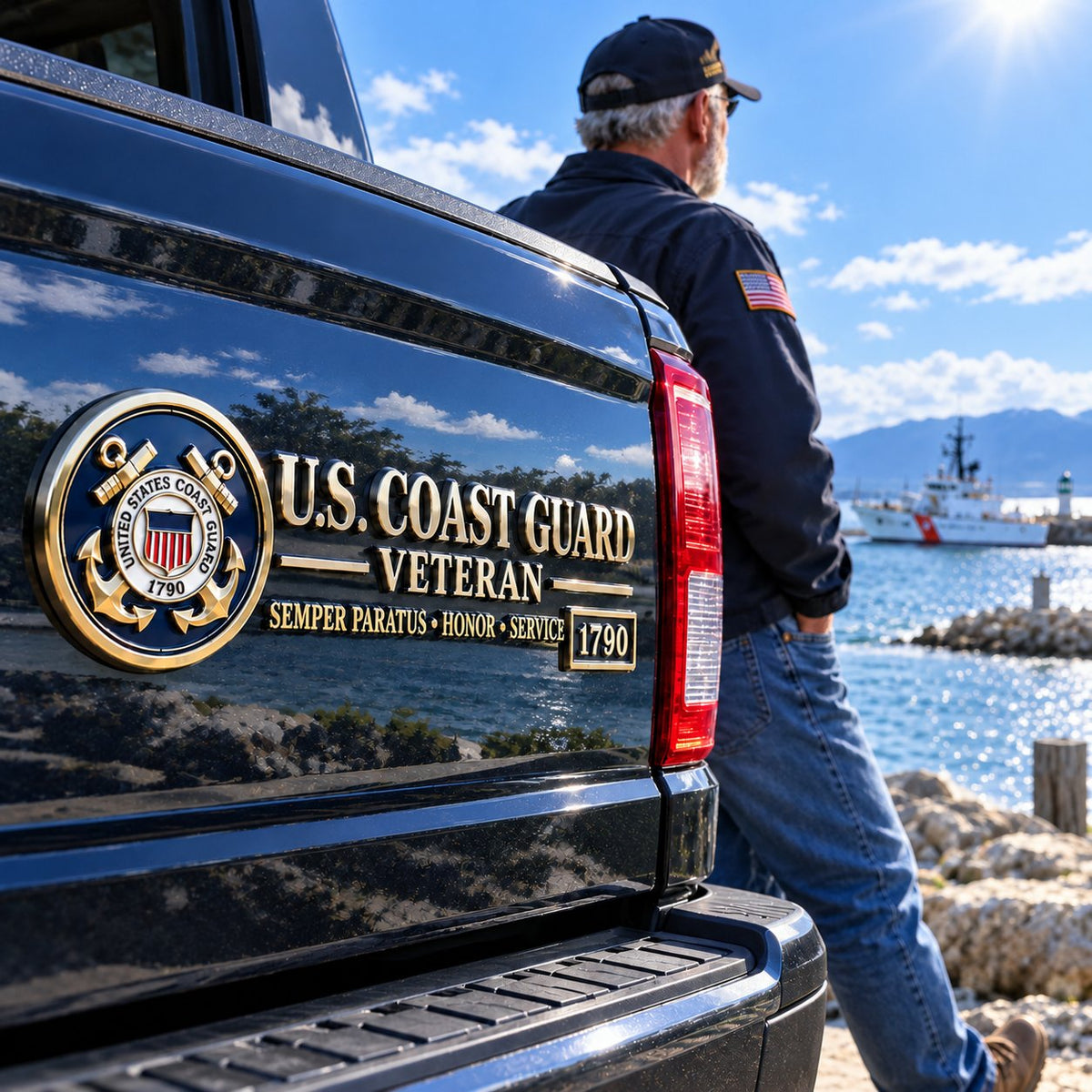 3D Metal Veteran Honor Auto Badge | For daily driving & veteran gatherings