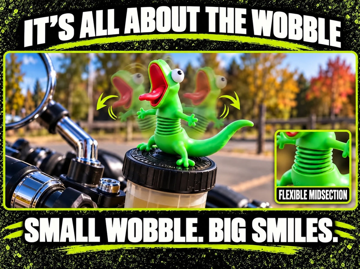 🦎🏍 Wobbly Travel Plushies—Car and Motorcycle Ornaments
