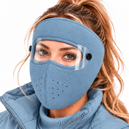 ❄️ Stay Warm Outdoors with a Fleece Mask & Detachable Goggles
