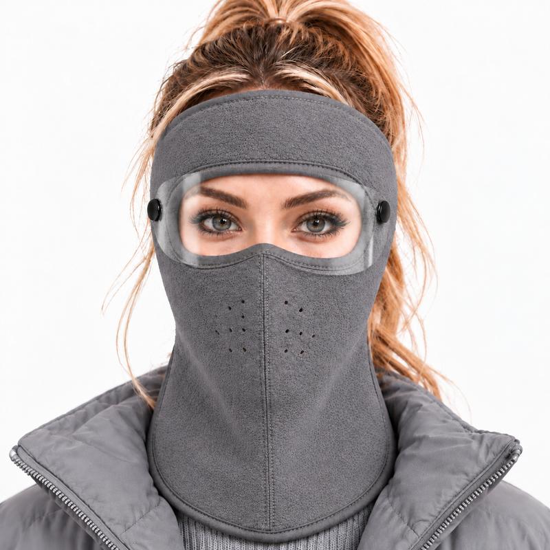 ❄️ Stay Warm Outdoors with a Fleece Mask & Detachable Goggles