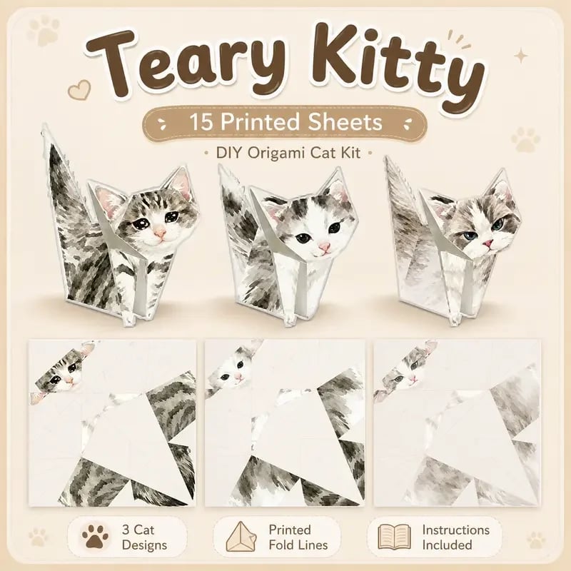 Kitty World 3D Cat Origami Kit