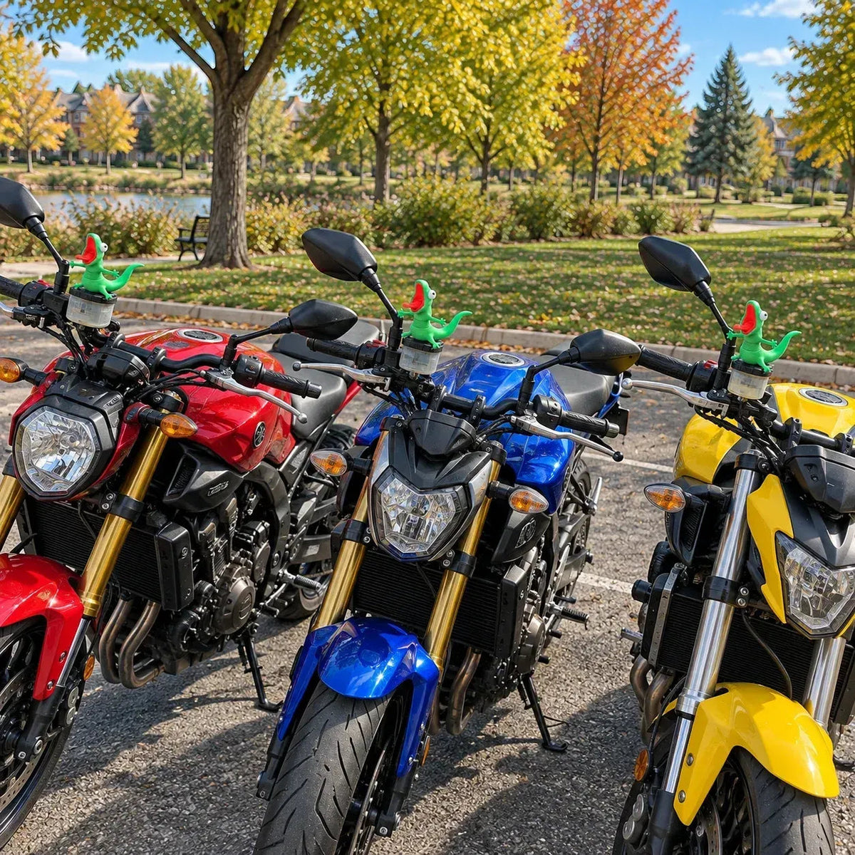 🦎🏍 Wobbly Travel Plushies—Car and Motorcycle Ornaments