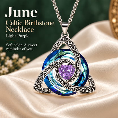 ✨ Celtic Birthstone Necklace — Her Birth Month, Your Special Bond
