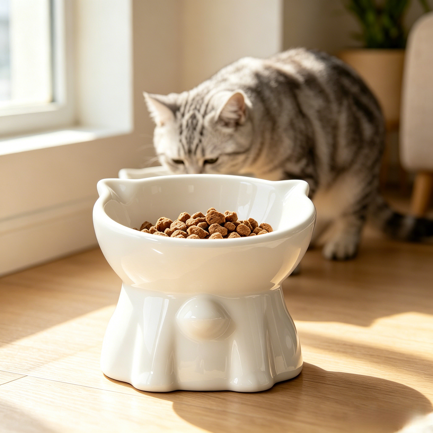Premium Elevated Slanted Ceramic Pet Bowl