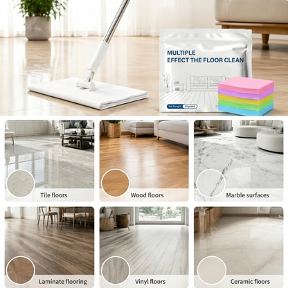 ✨ Just Drop, Dissolve & Mop – 60 Powerful Floor Cleaning Sheets