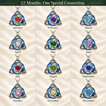✨ Celtic Birthstone Necklace — Her Birth Month, Your Special Bond