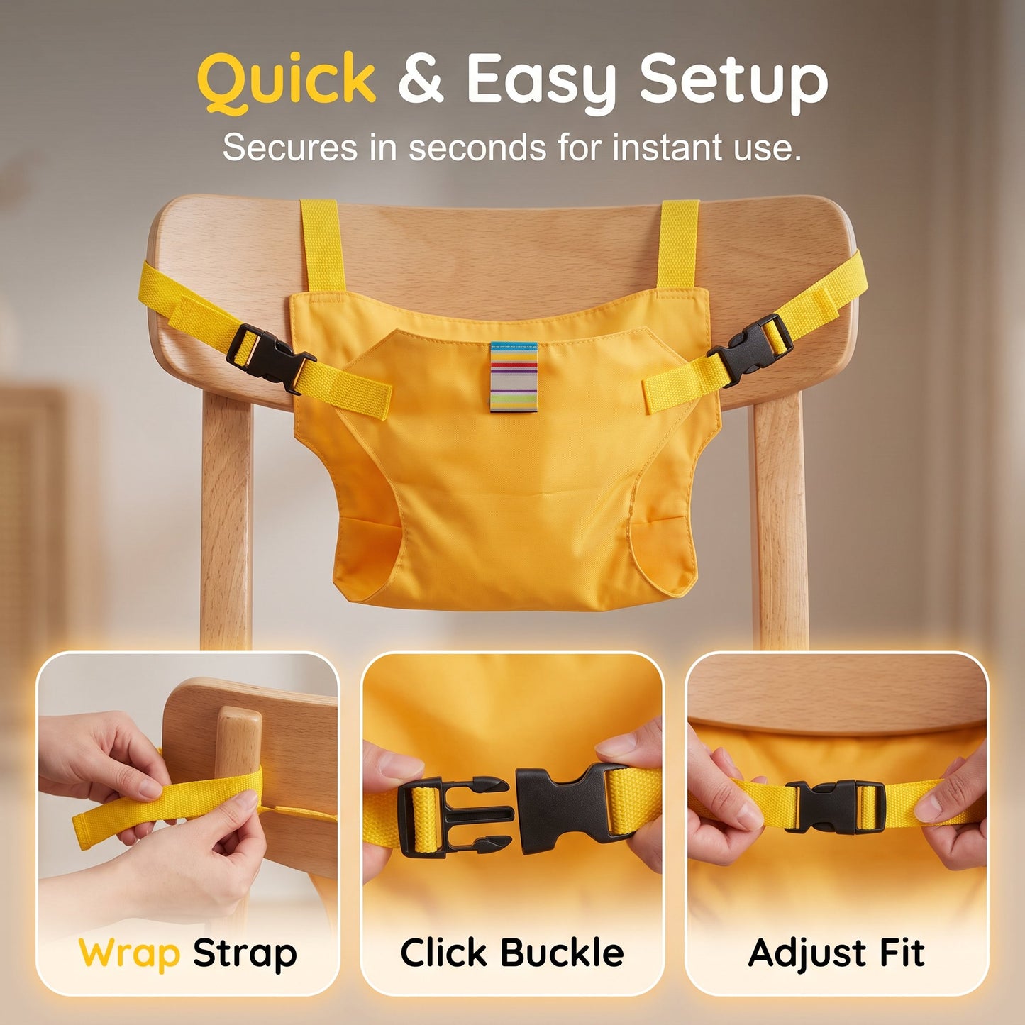 👶 Portable Baby Chair Harness | Secure Meals Anywhere ✈️