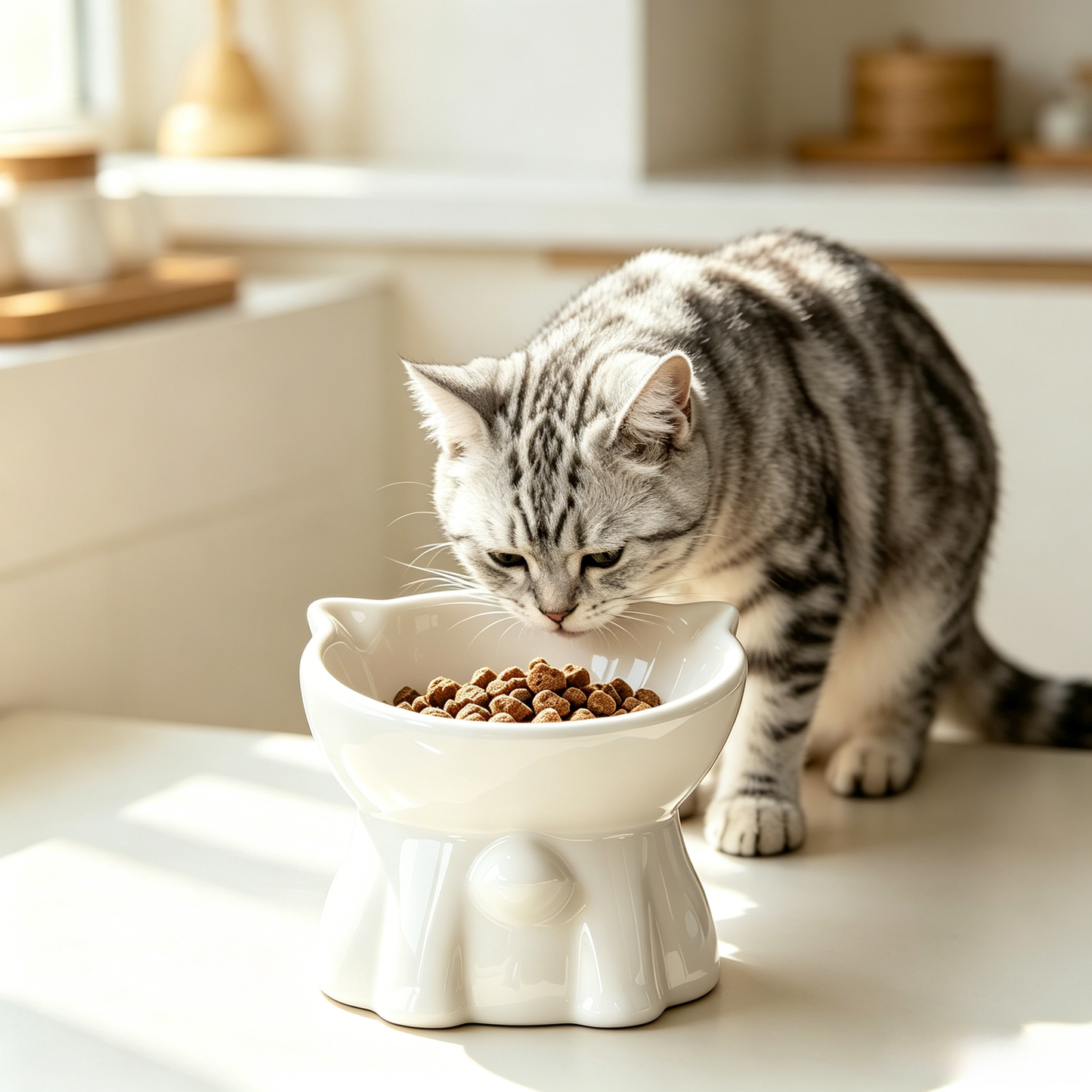 Premium Elevated Slanted Ceramic Pet Bowl