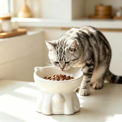 Premium Elevated Slanted Ceramic Pet Bowl