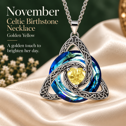 ✨ Celtic Birthstone Necklace — Her Birth Month, Your Special Bond