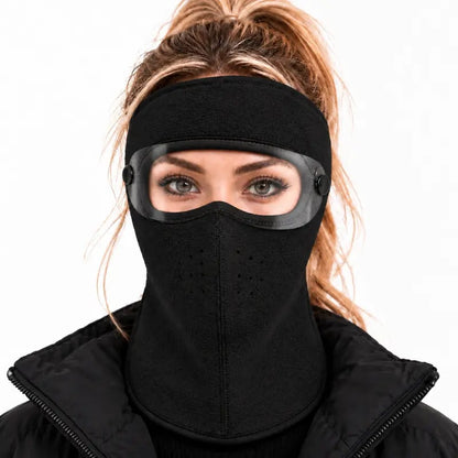 ❄️ Stay Warm Outdoors with a Fleece Mask & Detachable Goggles