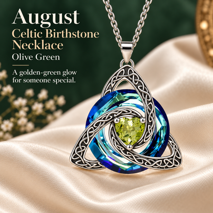 ✨ Celtic Birthstone Necklace — Her Birth Month, Your Special Bond