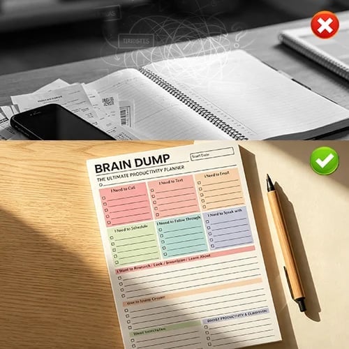 🔥 ONLY £7.99 | Brain Dump Planner Pad – Turn Mental Clutter Into A Clear Plan