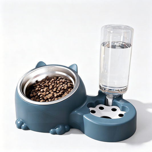 Premium Two-in-One Dual Pet Bowl Station