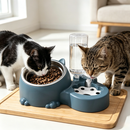 Premium Two-in-One Dual Pet Bowl Station