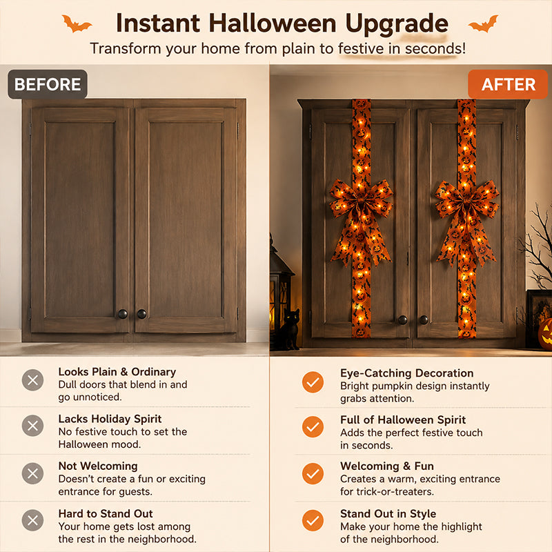 🎃 Light-Up Halloween Cabinet Bow ✨