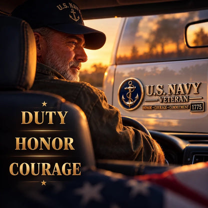 3D Metal Veteran Honor Auto Badge | For daily driving & veteran gatherings