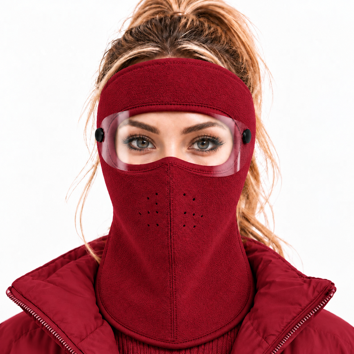 ❄️ Stay Warm Outdoors with a Fleece Mask & Detachable Goggles