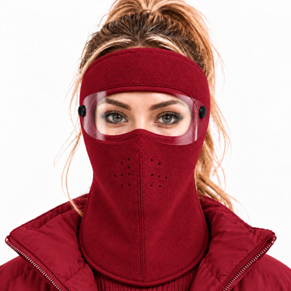 ❄️ Stay Warm Outdoors with a Fleece Mask & Detachable Goggles