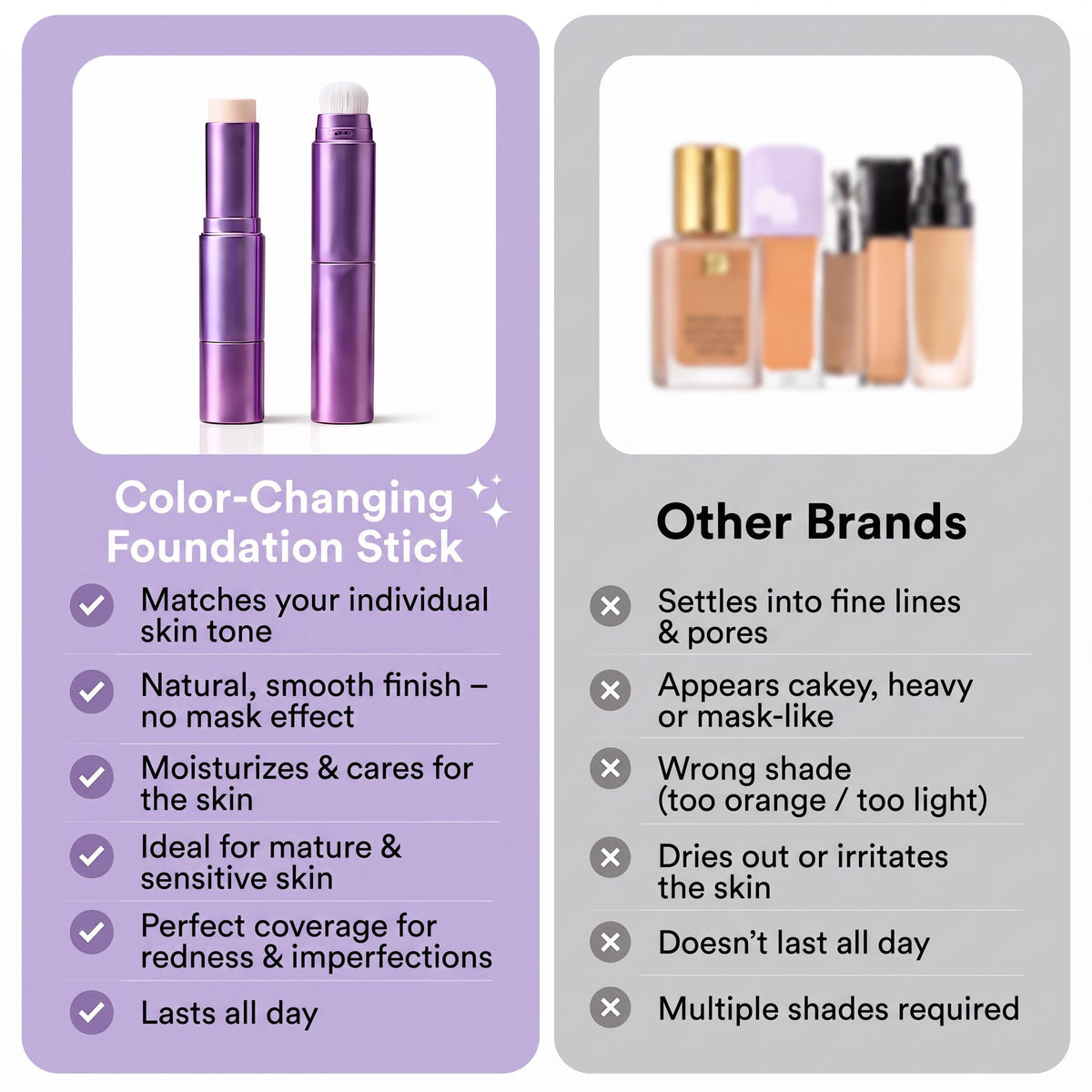 🔥✨ Color Changing Foundation Stick