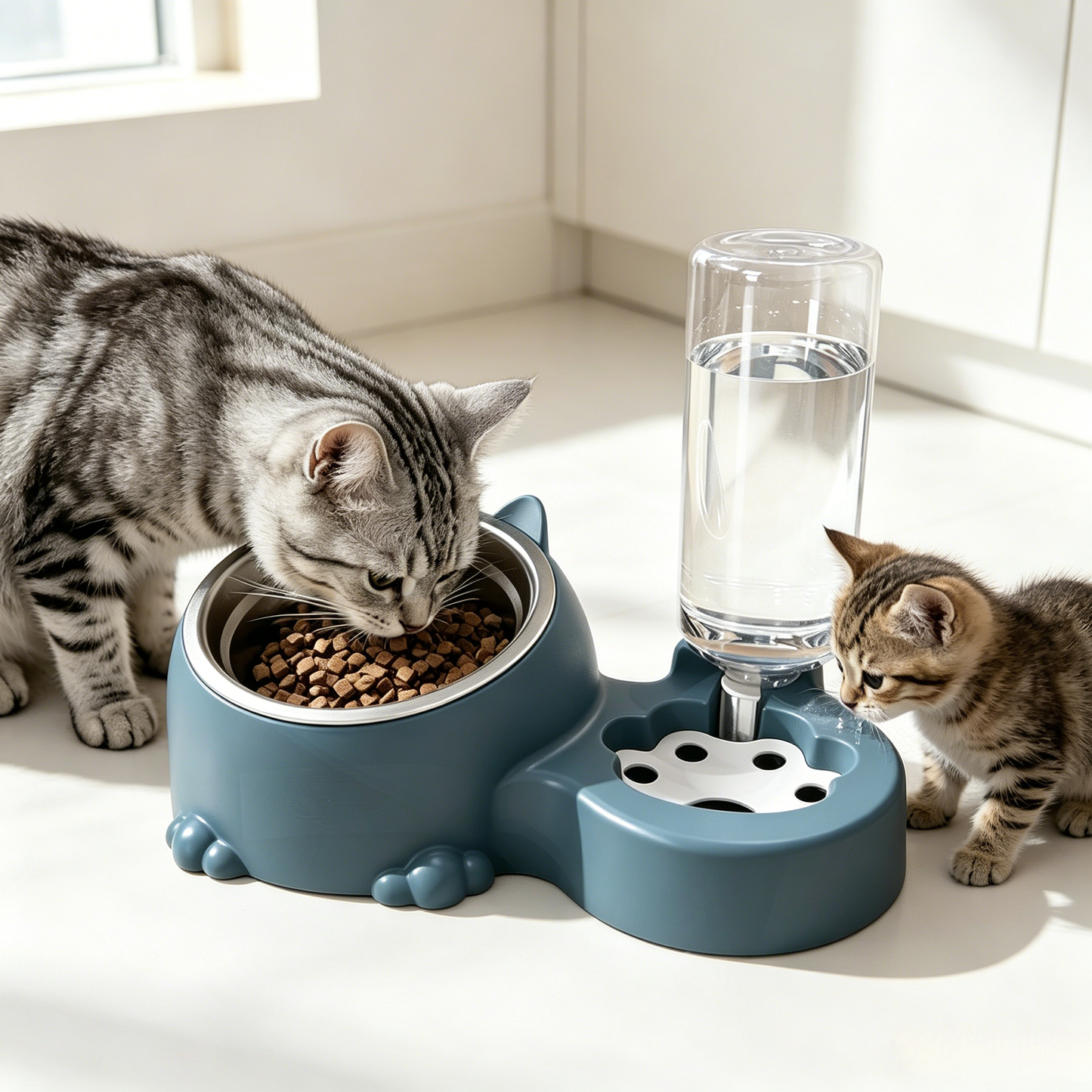 Premium Two-in-One Dual Pet Bowl Station