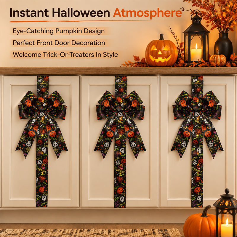 🎃 Light-Up Halloween Cabinet Bow ✨