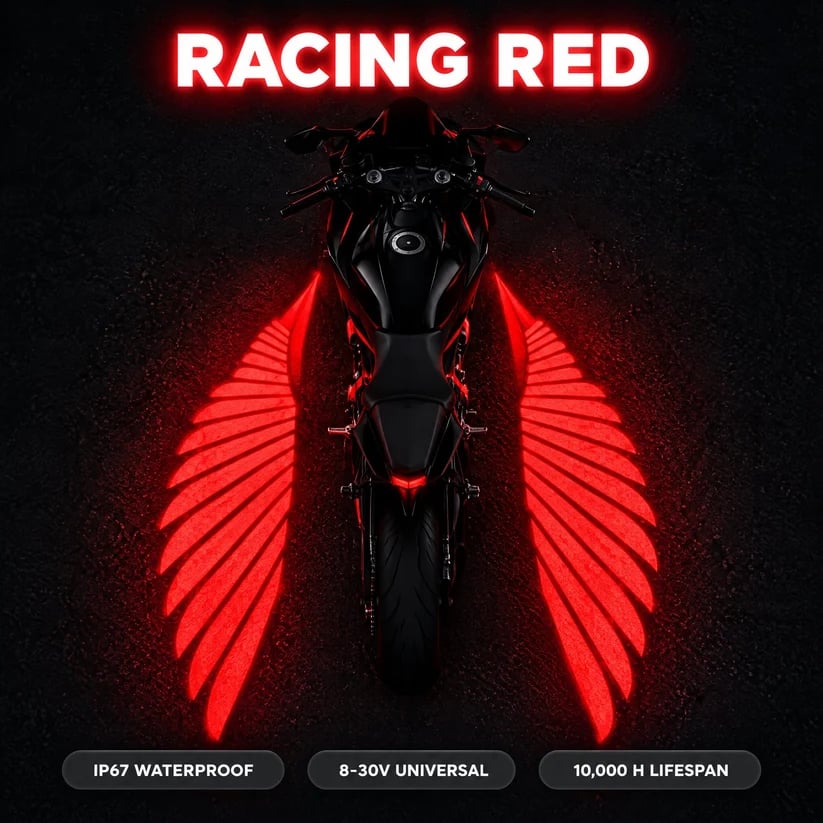 🔥 LAST DAY 50% OFF 🏍️ IP67 Waterproof & Dustproof Angel Wing Motorcycle LED Projector Lights (1 Pair)