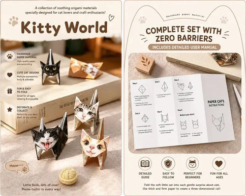 Kitty World 3D Cat Origami Kit