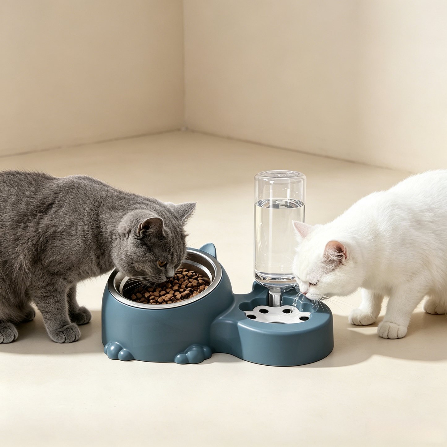 Premium Two-in-One Dual Pet Bowl Station