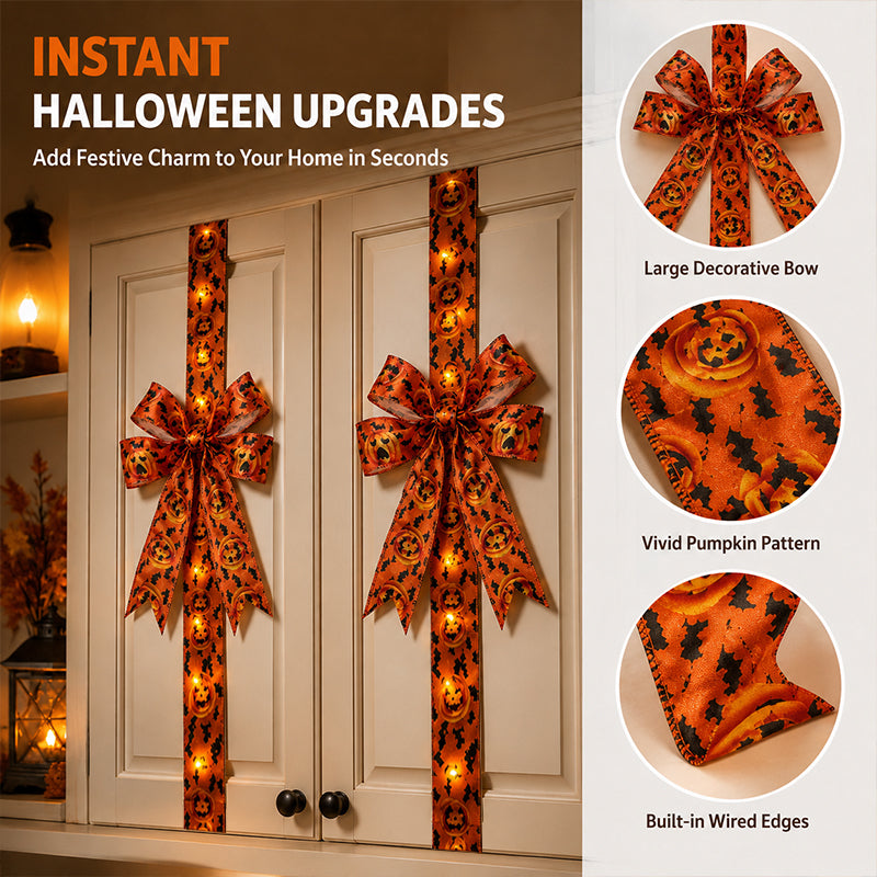 🎃 Light-Up Halloween Cabinet Bow ✨