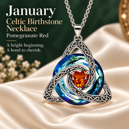 ✨ Celtic Birthstone Necklace — Her Birth Month, Your Special Bond
