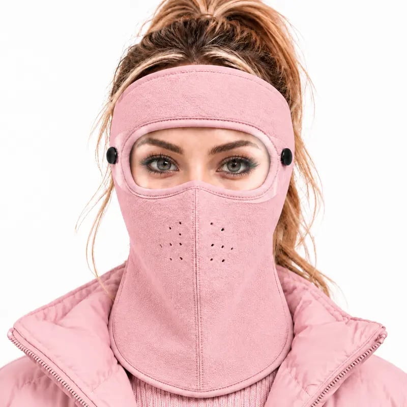 ❄️ Stay Warm Outdoors with a Fleece Mask & Detachable Goggles
