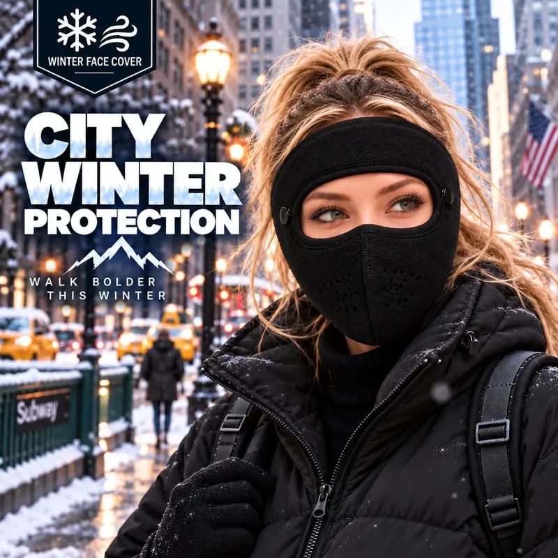 ❄️ Stay Warm Outdoors with a Fleece Mask & Detachable Goggles