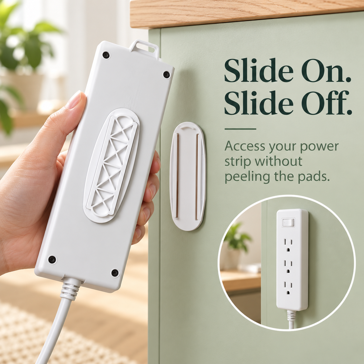 ✨ No-Drill Power Strip Holder — Less Clutter, Easier Access