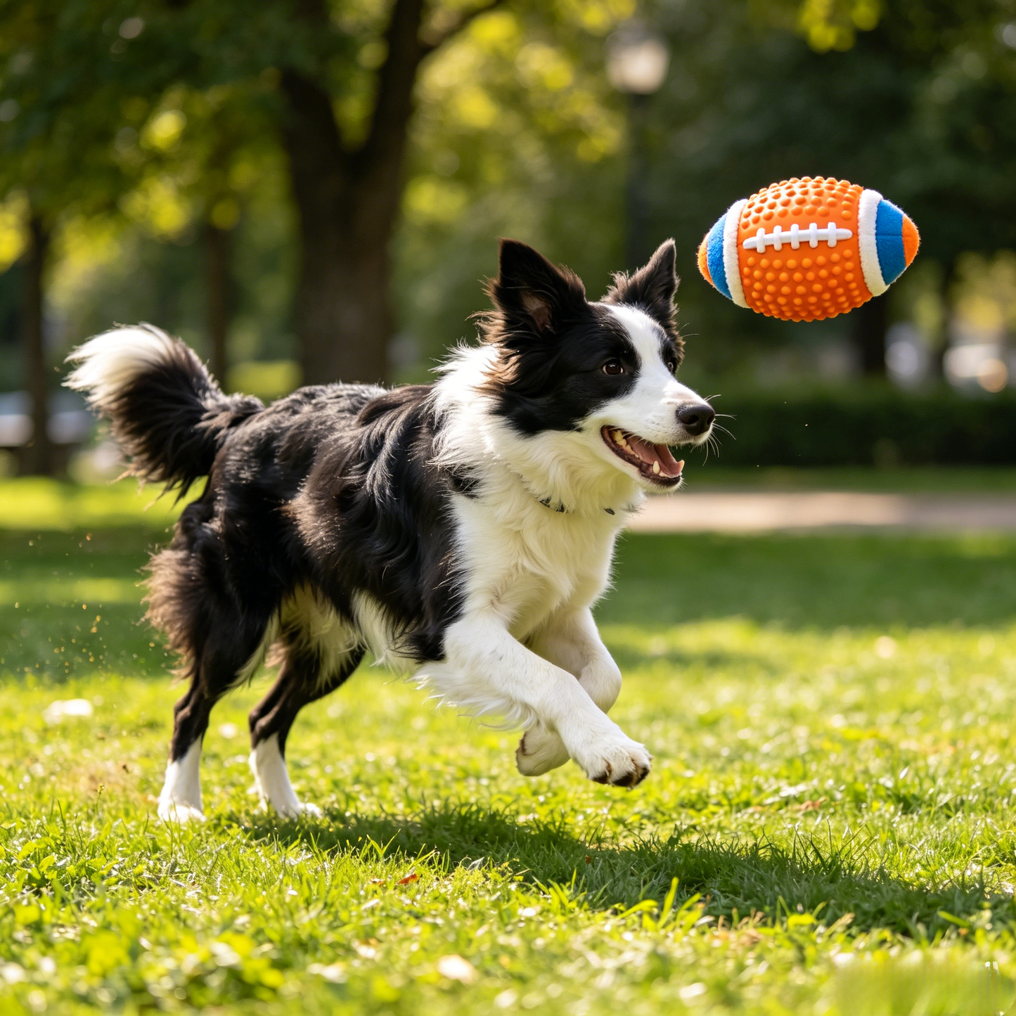 Premium Squeaky Latex Football Dog Toy