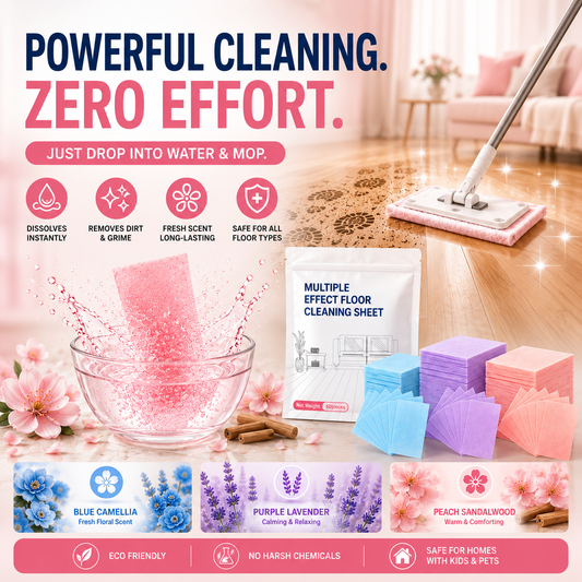 ✨ Just Drop, Dissolve & Mop – 60 Powerful Floor Cleaning Sheets
