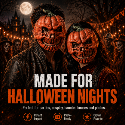 🎃 Evil Jack-O’-Lantern Pumpkin Skull Halloween Mask 💀