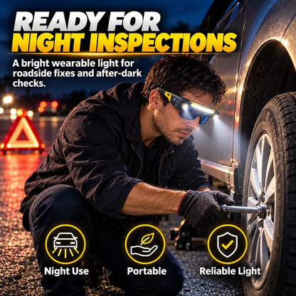💡 3-in-1 LED Light-Up Safety Glasses | Hands-Free Work Light