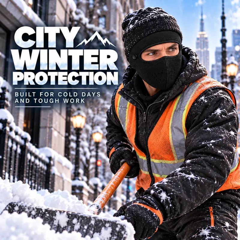 ❄️ Stay Warm Outdoors with a Fleece Mask & Detachable Goggles