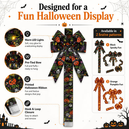 🎃 Light-Up Halloween Cabinet Bow ✨