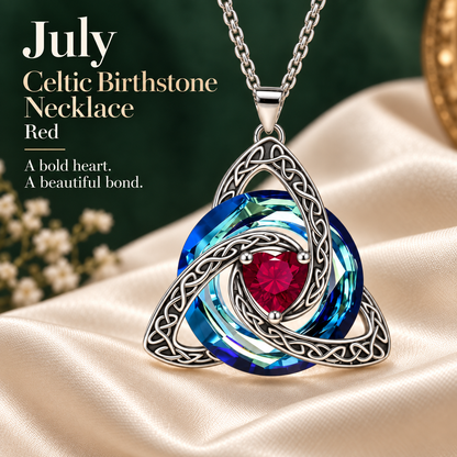 ✨ Celtic Birthstone Necklace — Her Birth Month, Your Special Bond