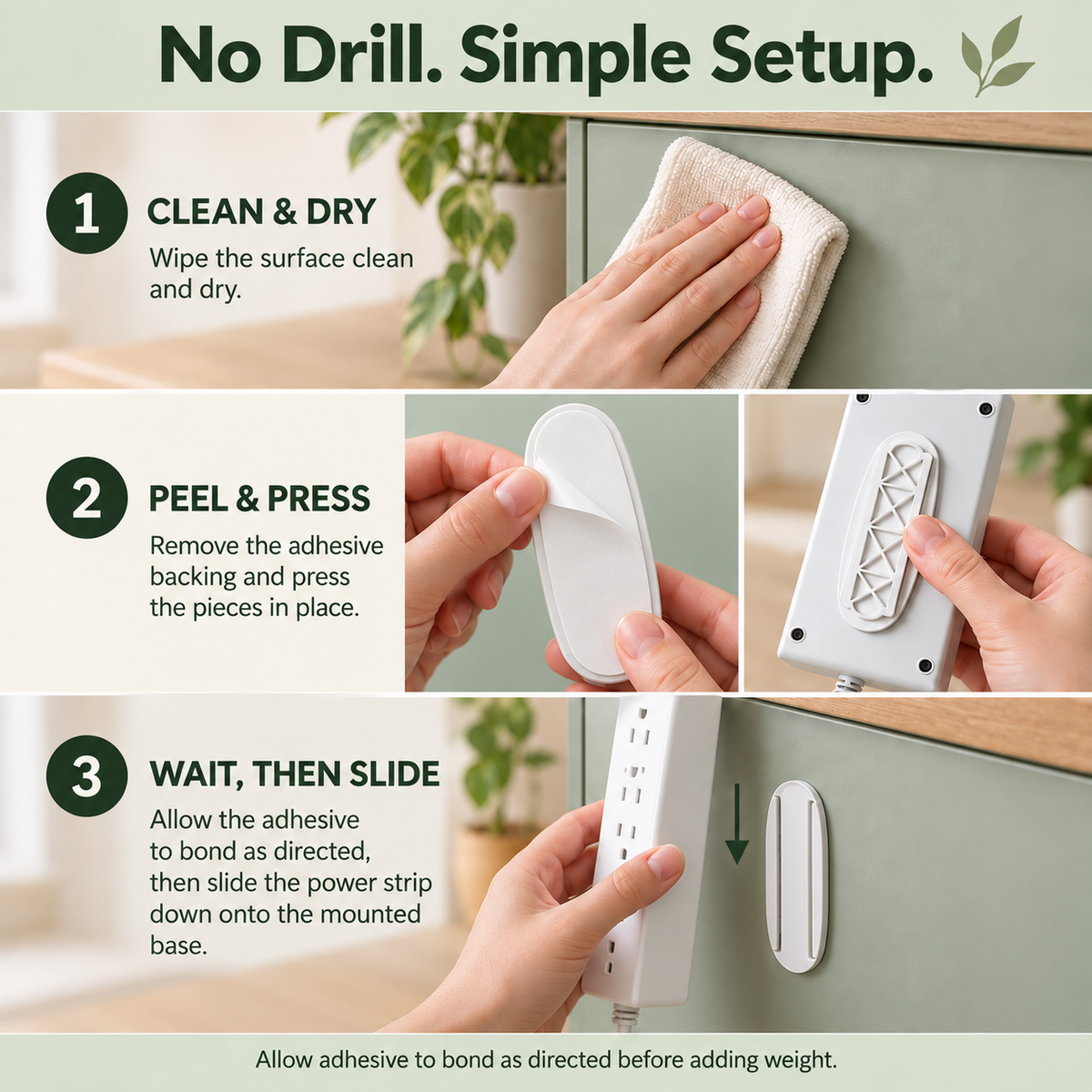 ✨ No-Drill Power Strip Holder — Less Clutter, Easier Access