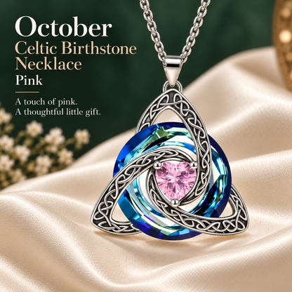 ✨ Celtic Birthstone Necklace — Her Birth Month, Your Special Bond