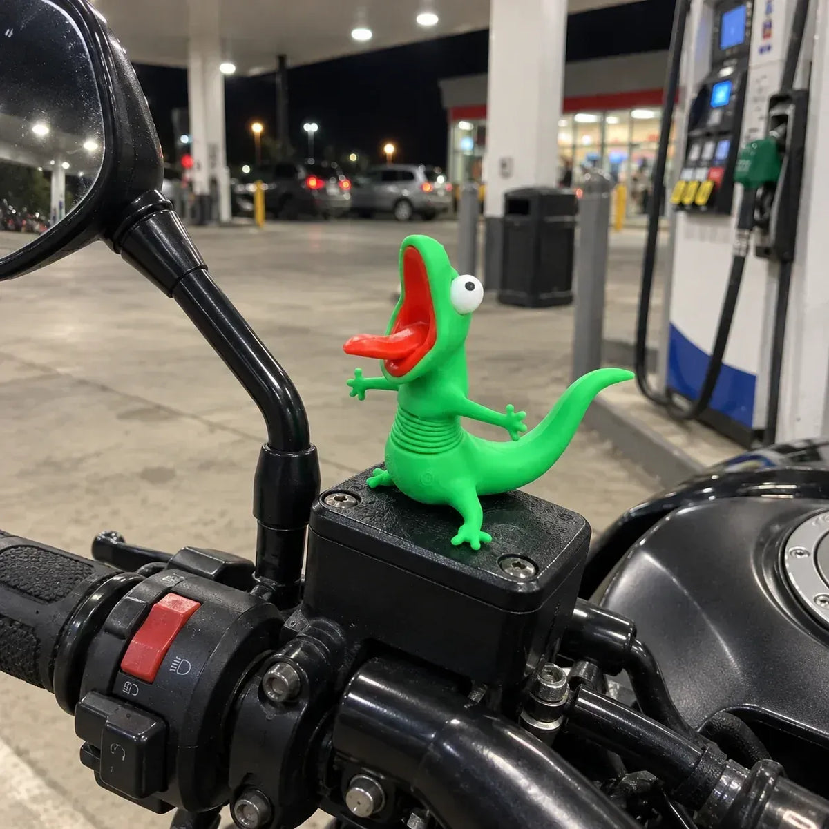 🦎🏍 Wobbly Travel Plushies—Car and Motorcycle Ornaments