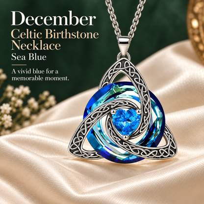 ✨ Celtic Birthstone Necklace — Her Birth Month, Your Special Bond