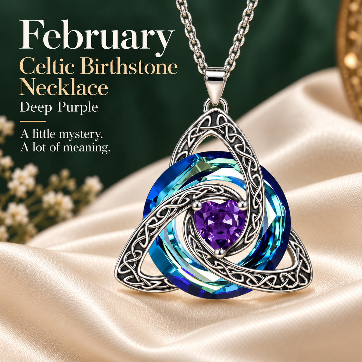 ✨ Celtic Birthstone Necklace — Her Birth Month, Your Special Bond