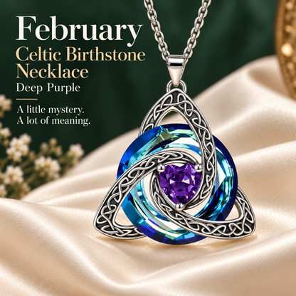 ✨ Celtic Birthstone Necklace — Her Birth Month, Your Special Bond