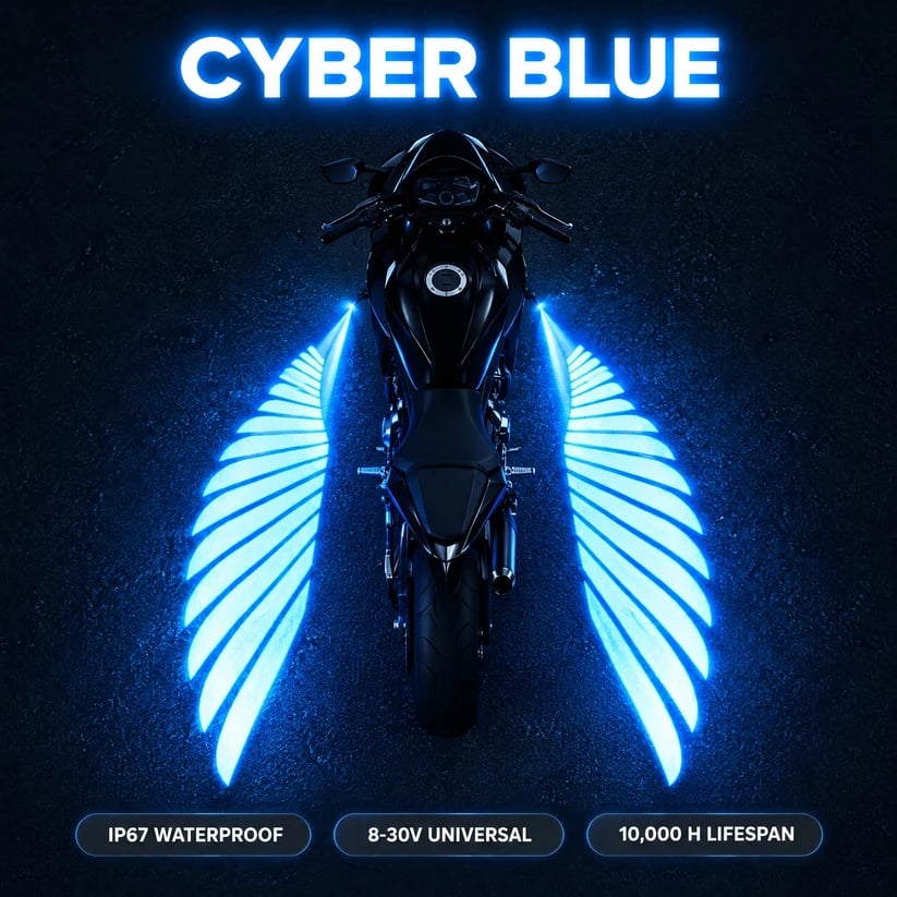 🔥 LAST DAY 50% OFF 🏍️ IP67 Waterproof & Dustproof Angel Wing Motorcycle LED Projector Lights (1 Pair)