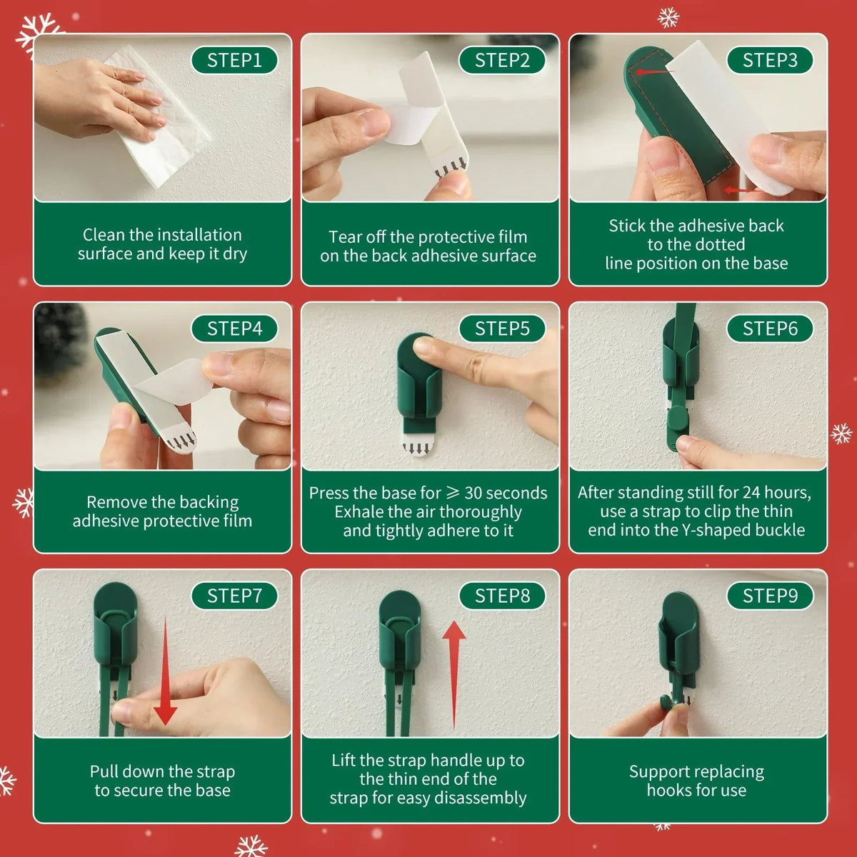 🎄Rugged, Durable, Versatile✨ 6PCS Christmas Silicone Garland Hangers